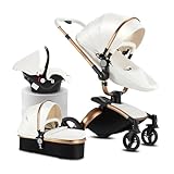 Carrito de Bebe 3 en 1 con Asiento Ajustable Rotación 360° REENBORN 906